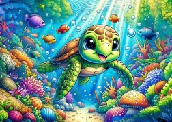 Puzle Tortuga marina adorable