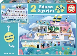 Educa puzzle Outside, Inside – barco de excursión 2×100 piezas