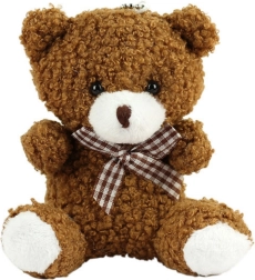 Llavero de peluche marrón con osito 8 cm