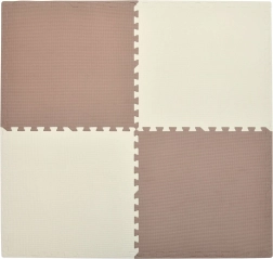 Alfombra de espuma HUMBI 120 × 120 cm – rompecabezas grandes e impermeables, segura para niños, crema y cobre, 4 piezas