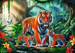 Puzzle Hábitos de tigre 200 piezas