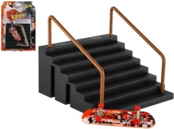 Skateboard de dedos con escaleras y barandilla 9 cm