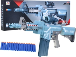 Rifle infantil plateado BLAZE STORM con óptica y 20 balas de espuma, 6+