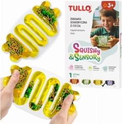 Pelota sensorial antiestrés con líquido amarilla