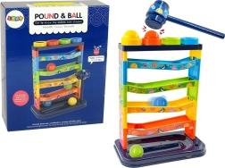 Tobogán de colores para bolas con sonajero y función educativa