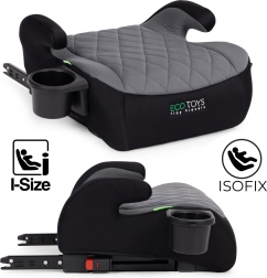 Asiento elevador infantil para coche con ISOFIX y portavasos ECOTOYS i-Size 125–150 cm