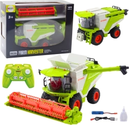 Cosechadora RC 1:24 con cabezal, luces, sonidos y efecto de humo 2.4 GHz