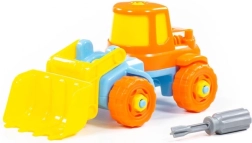 Retroexcavadora didáctica para niños con destornillador