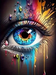 Pintura de diamantes Ojo de color 30 × 40 cm