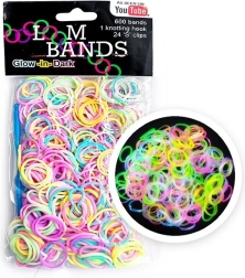 Bandas Loom que brillan en la oscuridad – set creativo de 600 uds