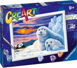 CreArt focas al atardecer, pintura por números Ravensburger
