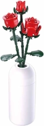 Sluban rosa roja en jarrón – set de construcción Flowers