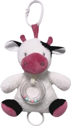 Cajita musical Vaquita blanca-burdeos 18 cm