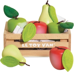 Le Toy Van caja de madera con manzanas y peras para tienda infantil