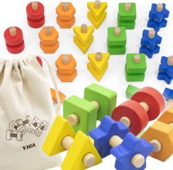 VIGA Formas y tornillos de colores para niños