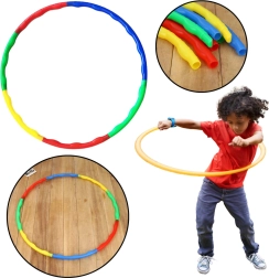Hula hop plegable de colores con protuberancias de masaje, 8 piezas