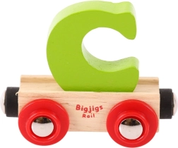 Vagón de madera con la letra C Bigjigs Rail