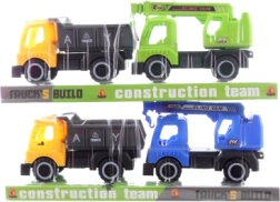 Set de vehículos de construcción con cargadora y grúa