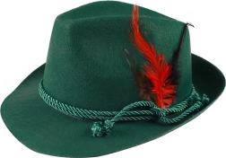 Sombrero tirolés de cazador con pluma para adultos