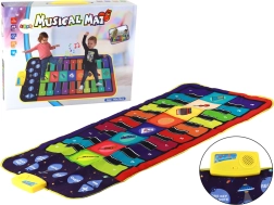 Alfombrilla musical educativa con diseño de piano e instrumentos