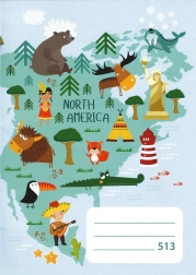 Cuaderno escolar A5 rayado Norteamérica 10 hojas
