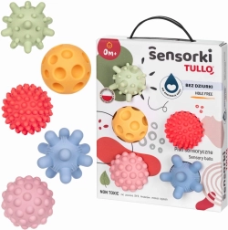 Pelotas sensoriales pastel para bebés sin orificios – set de 5 uds.