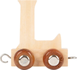 Vagón de madera con la letra L para vías de tren small foot