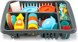 Juego de vajilla para pequeñas cocineras con escurridor