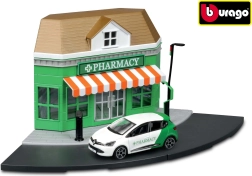 Bburago City farmacia 1:43 set de juego con coche de metal