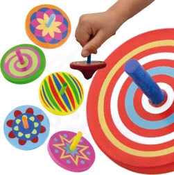 Peonza de madera colorida VIGA