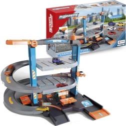 Gran set de garaje City Flex con aparcamiento y 5 coches urbanos Majorette