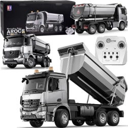 Volquete RC metálico Mercedes-Benz Arocs 1:20 con control remoto