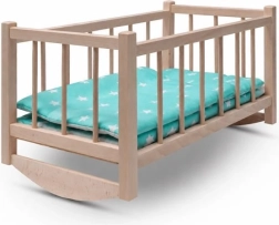 Cuna de madera Baby Mix para muñecas con ropa de cama