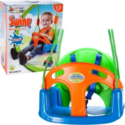 Columpio infantil con asiento y arneses de seguridad