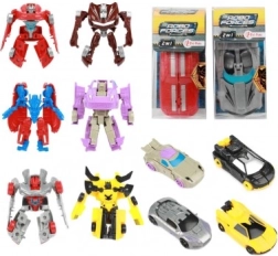 Coche transformable a robot de 10 cm en caja de plástico