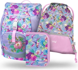 Baagl set escolar Airy colibrí – mochila, estuche y bolsa