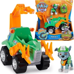 Patrulla Canina Rocky Dino Rescue – figura, gran vehículo y dinosaurio sorpresa