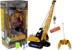 Grúa de construcción RC por control remoto con luces – amarilla