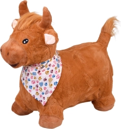 Toro saltarín inflable de peluche con pañuelo y bomba
