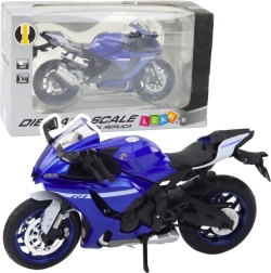 Motocicleta deportiva metálica azul R1 1:12