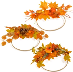 Corona decorativa otoñal para puerta de 24 cm - 1 unidad