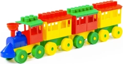 Tren de construcción de plástico con 3 vagones