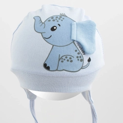 Gorro de bebé de algodón New Baby Happy Elephant azul