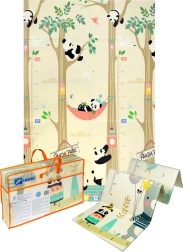 Gran alfombra educativa de espuma plegable XPE 120 × 180 cm – animalitos panda