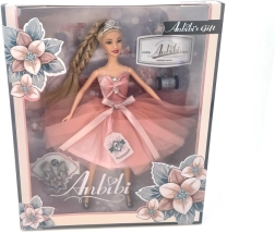 Muñeca con vestido rosa de 30 cm