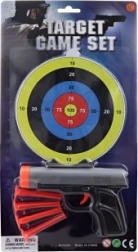 Pistola de dardos con ventosa con diana