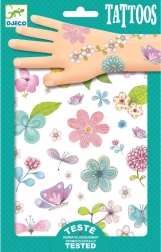 Djeco tatuajes temporales con flores (2 láminas)