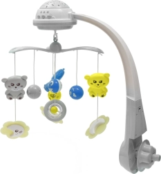 Móvil para cuna con proyector de luz Baby Mix gris