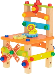 Juego de construcción de madera – banqueta de taller, 49 piezas