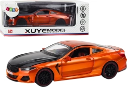Modelo deportivo metálico con tracción por fricción y elementos abatibles 1:24 naranja